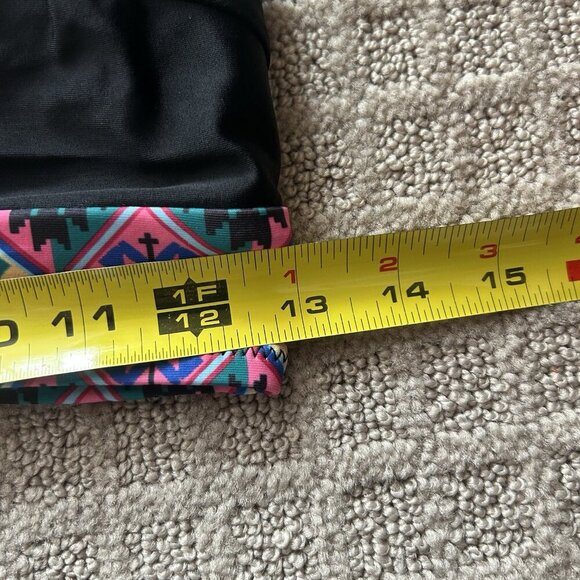 Women XHILARATION Black Multicolor Trim Bikini Swimsuit Top Bathing Suit - Picture 5 of 7